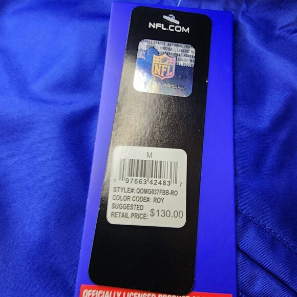 Buffalo Bills Jacket Varsity Satin Bomber Button Mens Medium NFL Team Apparel - Picture 3 of 10